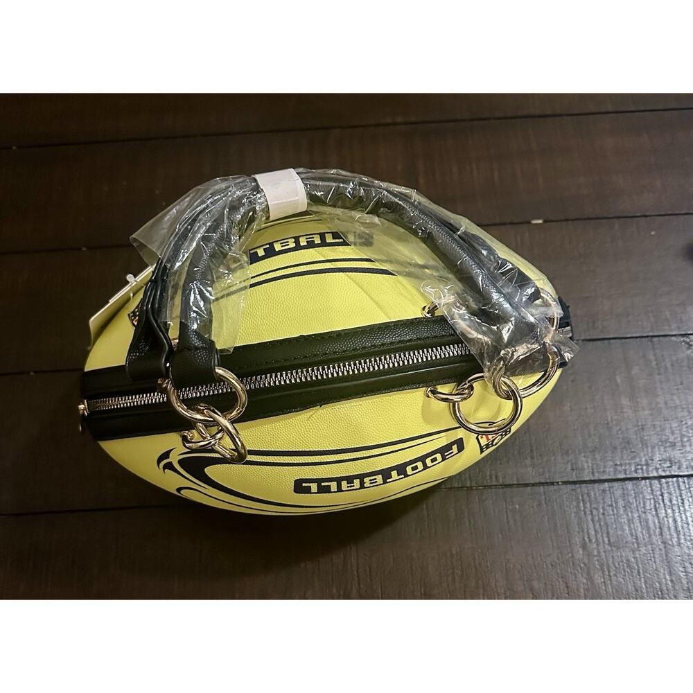 Football Shaped Purse with Strap - Yellow NFL Design - New with Tags